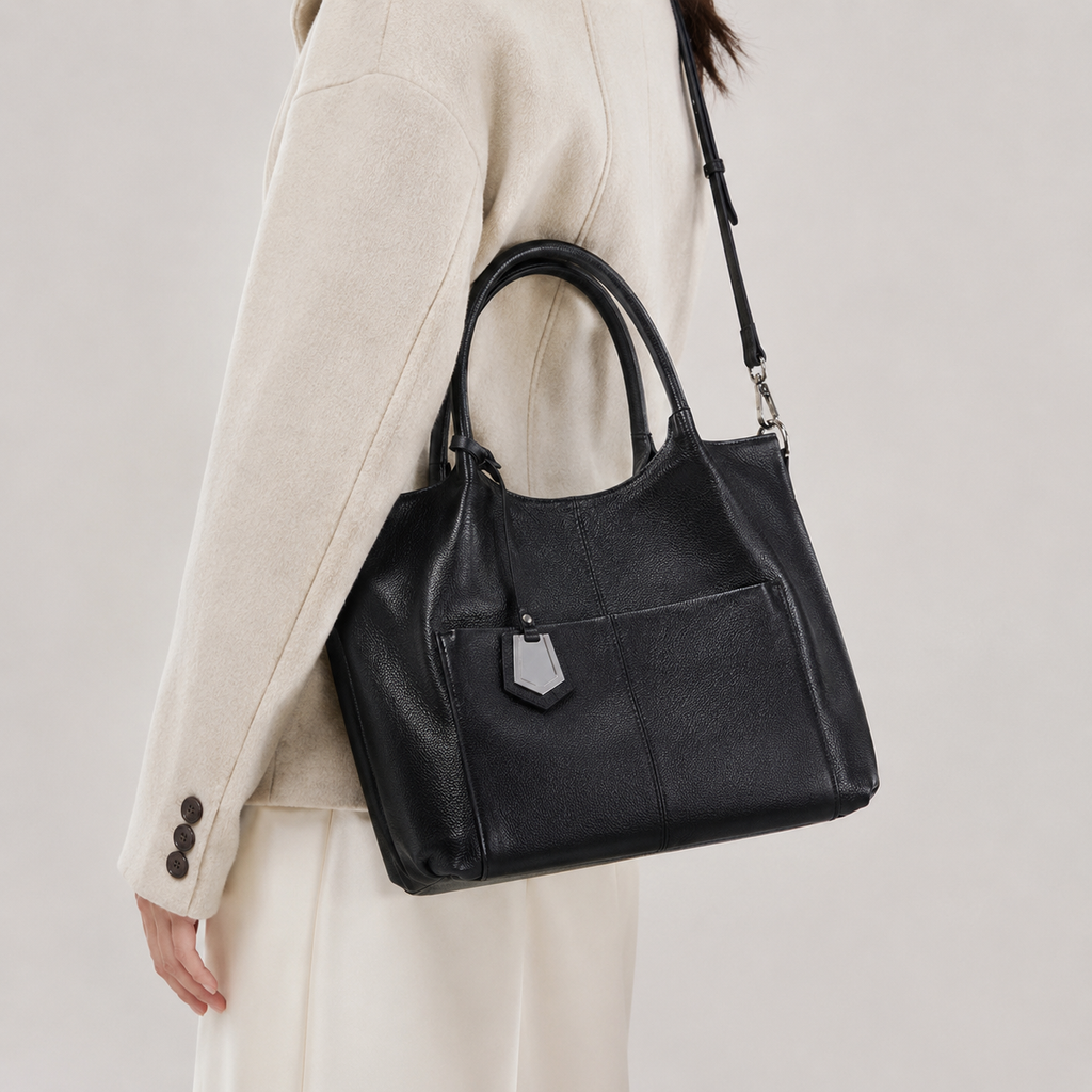 Genuine Cowhide Leather Hand Bag for Women, Soft Everyday Carry Bag