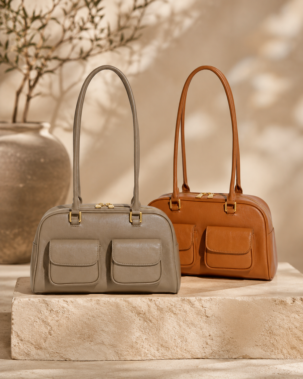 Genuine Cowhide Leather Shoulder Bag for Women, Everyday Carry Bag