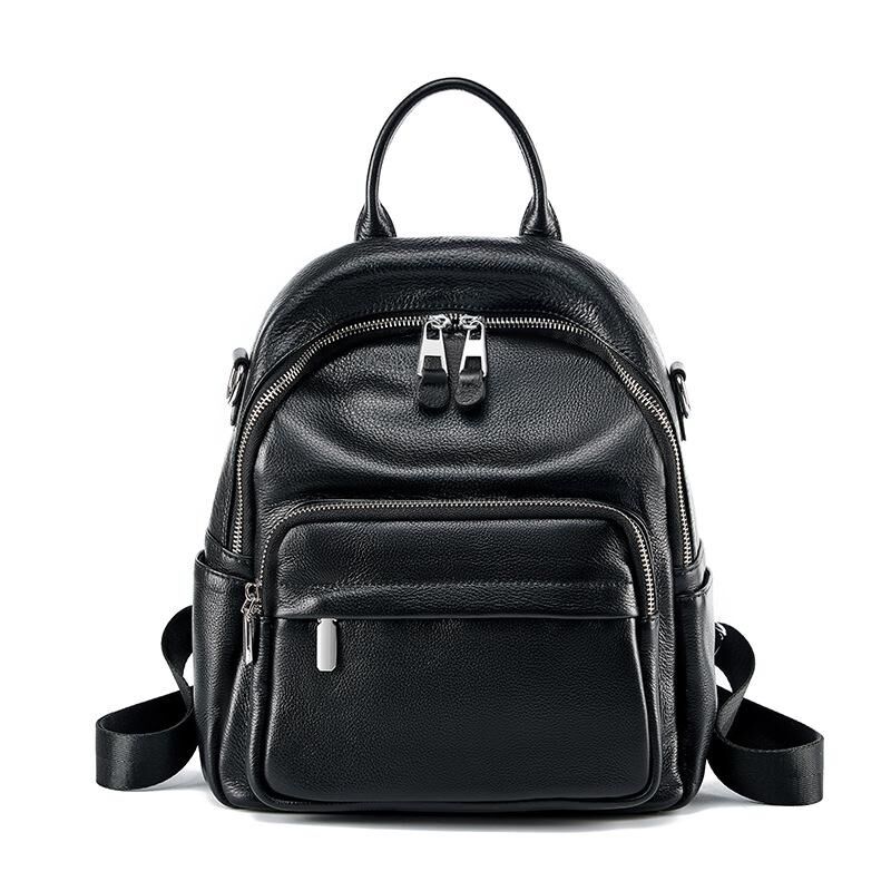 Genuine Cowhide Leather Backpack for Women, Soft Everyday Carry Bag