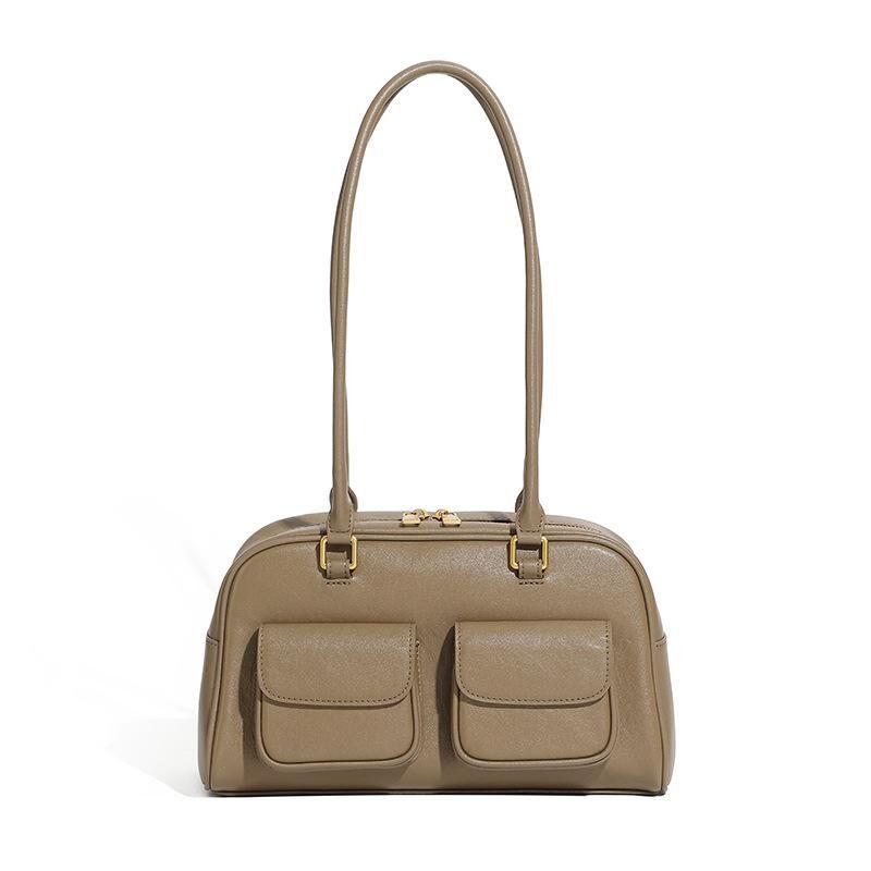 Genuine Cowhide Leather Shoulder Bag for Women, Everyday Carry Bag