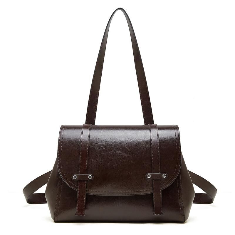 Genuine Cowhide Leather Backpack for Women, Soft Everyday Carry Bag
