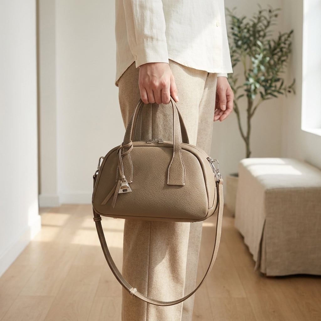 Genuine Cowhide Leather Hand Bag for Women, Everyday Carry Bag