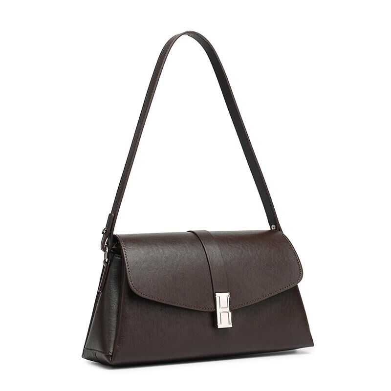 Genuine Cowhide Leather Shoulder Bag for Women, Everyday Carry Bag
