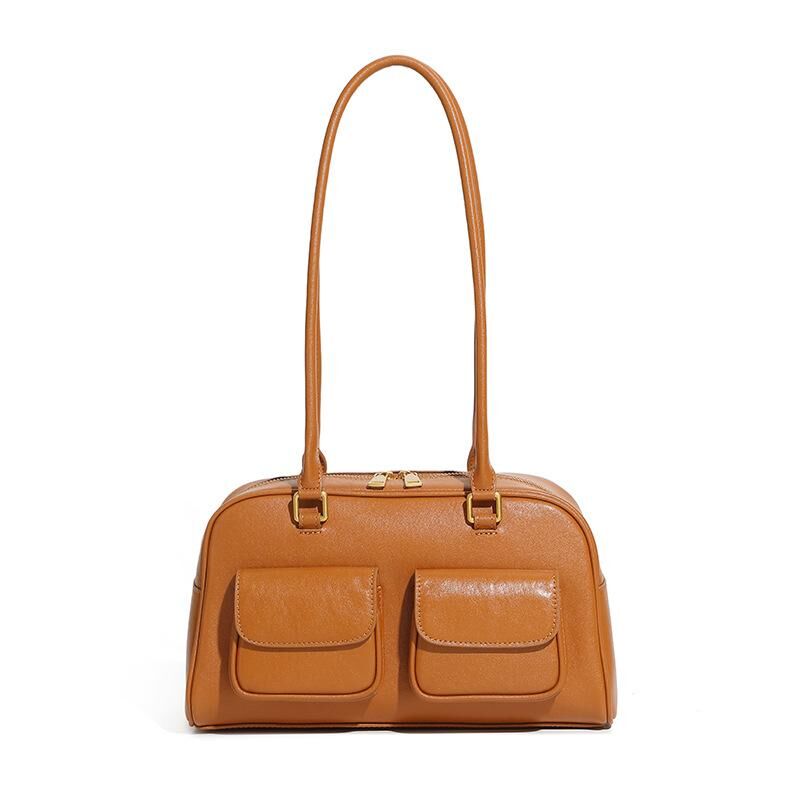 Genuine Cowhide Leather Shoulder Bag for Women, Everyday Carry Bag