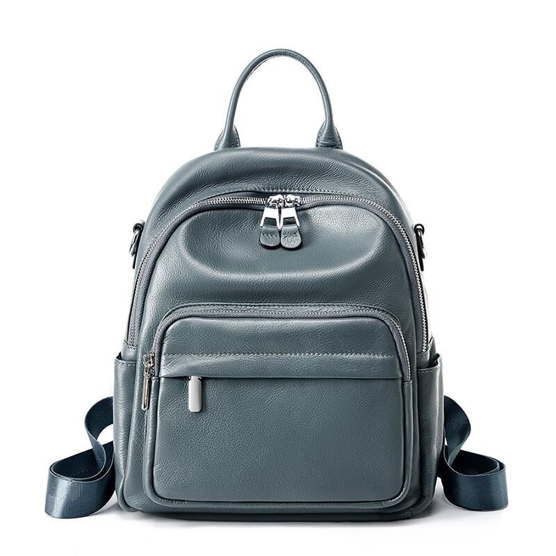 Genuine Cowhide Leather Backpack for Women, Soft Everyday Carry Bag
