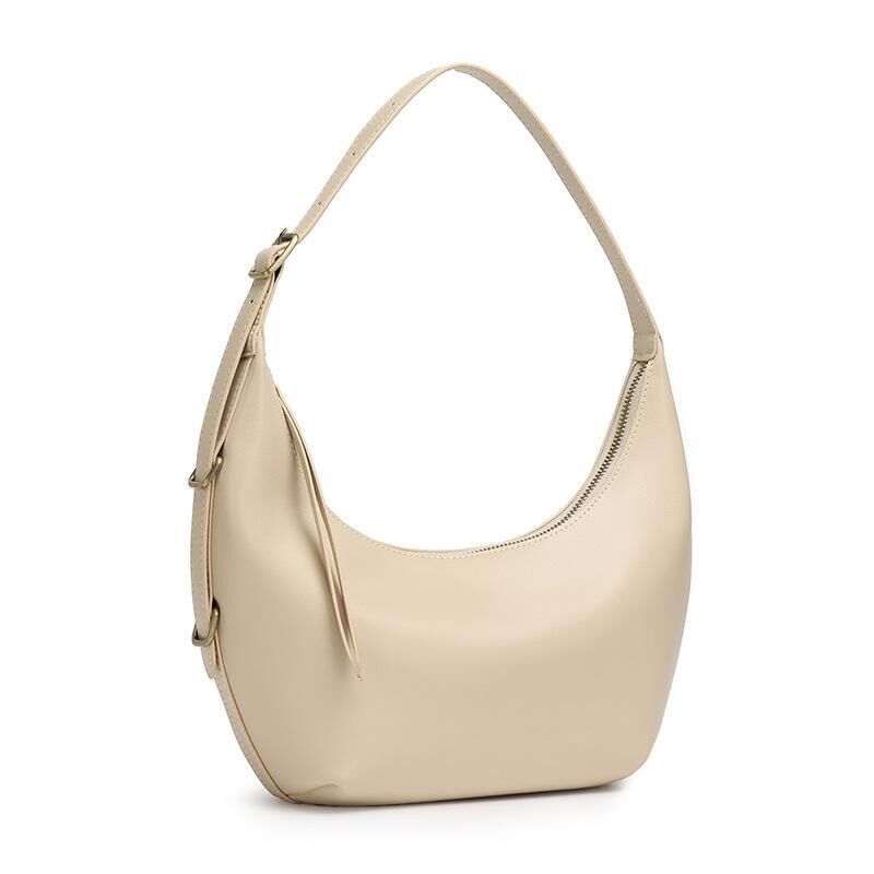 Genuine Cowhide Leather Shoulder Bag for Women, Soft Everyday Carry Bag