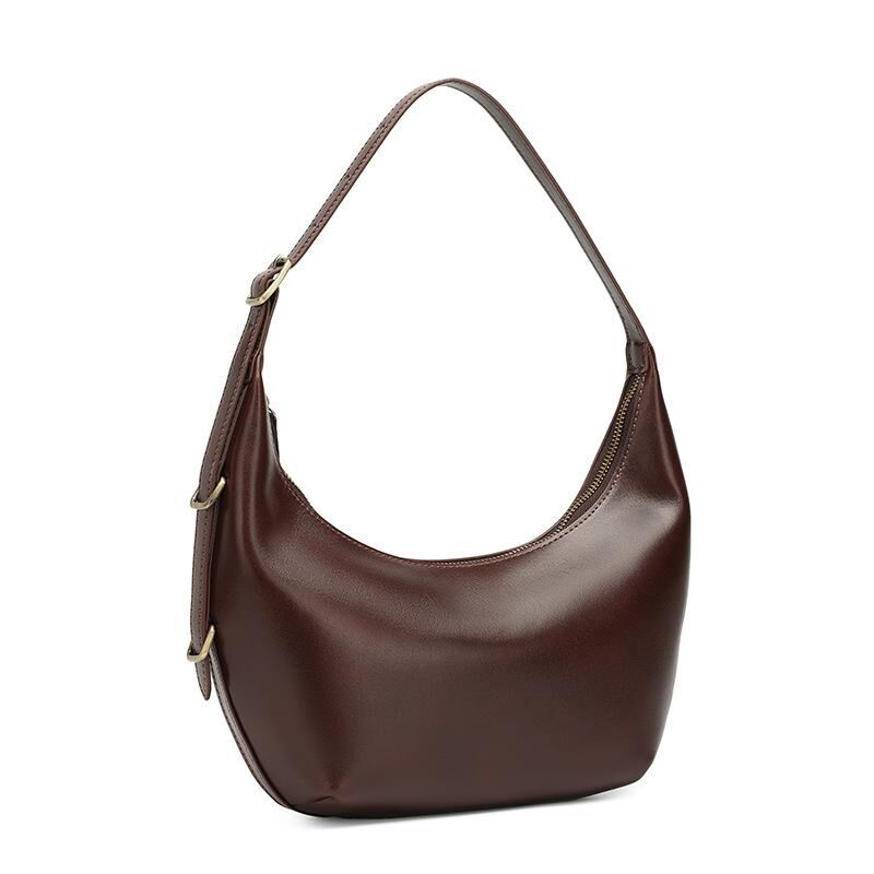 Genuine Cowhide Leather Shoulder Bag for Women, Soft Everyday Carry Bag