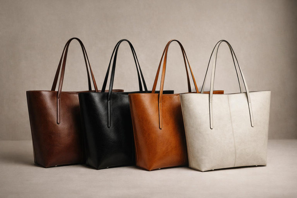 Large Leather Tote Bag for Women Genuine Cowhide Work Shoulder Bag, Fits 14” Laptop