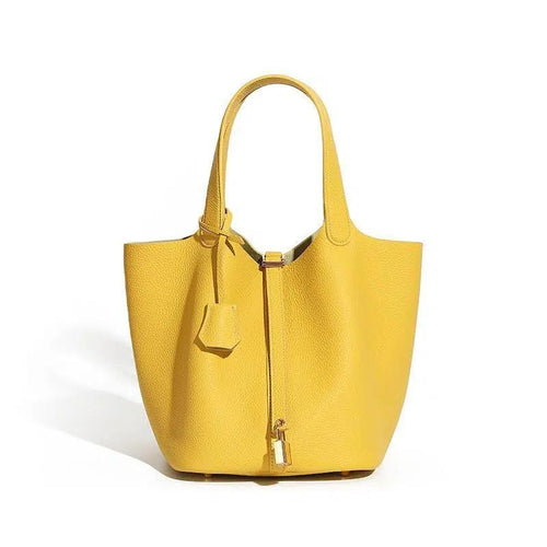 Small Leather Tote Bag, Genuine Textured Summer Work Handbag, Minimal Shoulder Purse