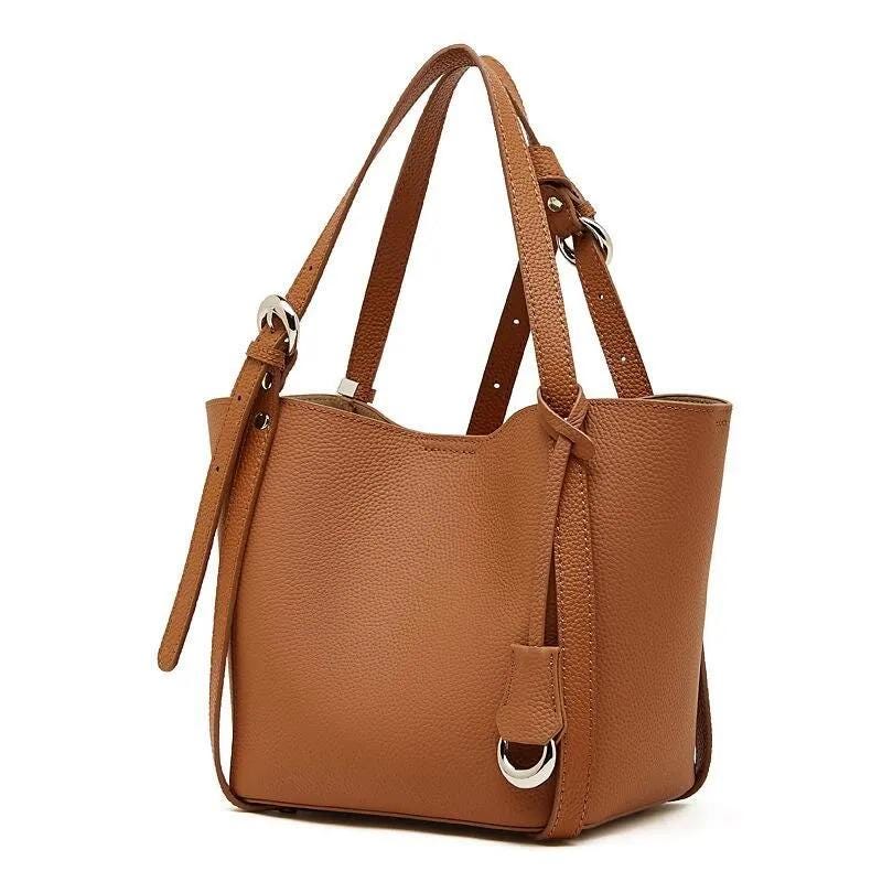Genuine Leather handbag for Women, Minimalist Handbag with Adjustable Straps, Elegant Daily Work Purse