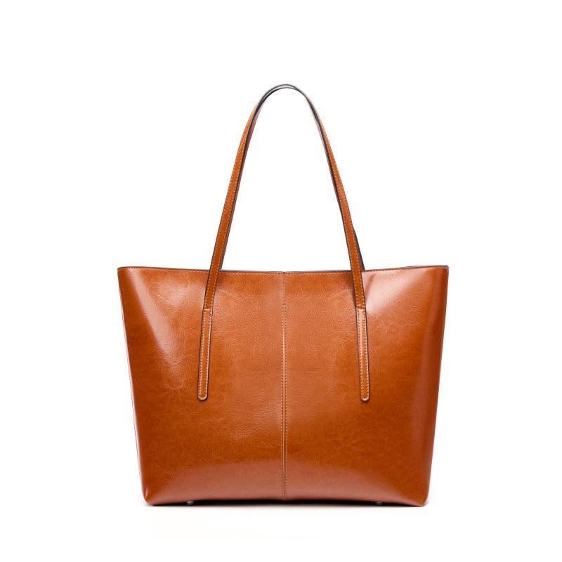 Large Leather Tote Bag for Women Genuine Cowhide Work Shoulder Bag, Fits 14” Laptop