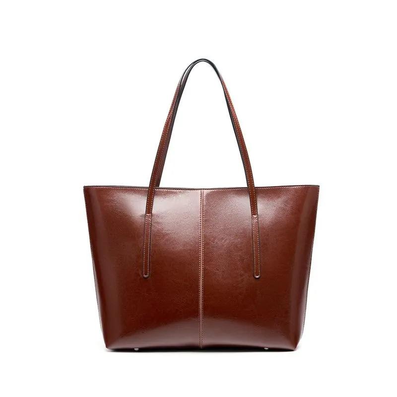Large Leather Tote Bag for Women Genuine Cowhide Work Shoulder Bag, Fits 14” Laptop