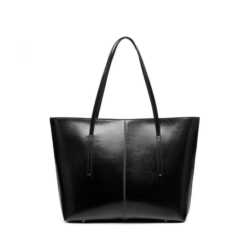 Large Leather Tote Bag for Women Genuine Cowhide Work Shoulder Bag, Fits 14” Laptop