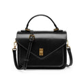 Genuine Leather Crossbody Bag, Structured Vintage Style Handbag, Minimal Shoulder Purse