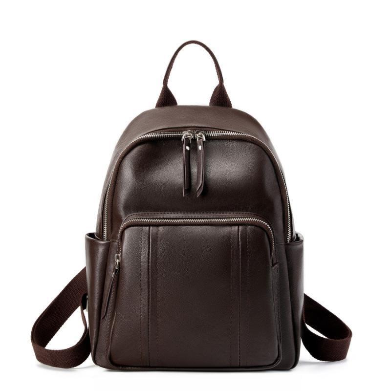Genuine Leather Minimalist Urban Backpack for Daily Commute and Travel