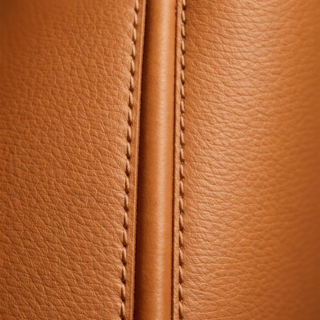 Genuine Leather Minimalist Tote Bag with Removable Pouch, Large Work Shoulder Bag