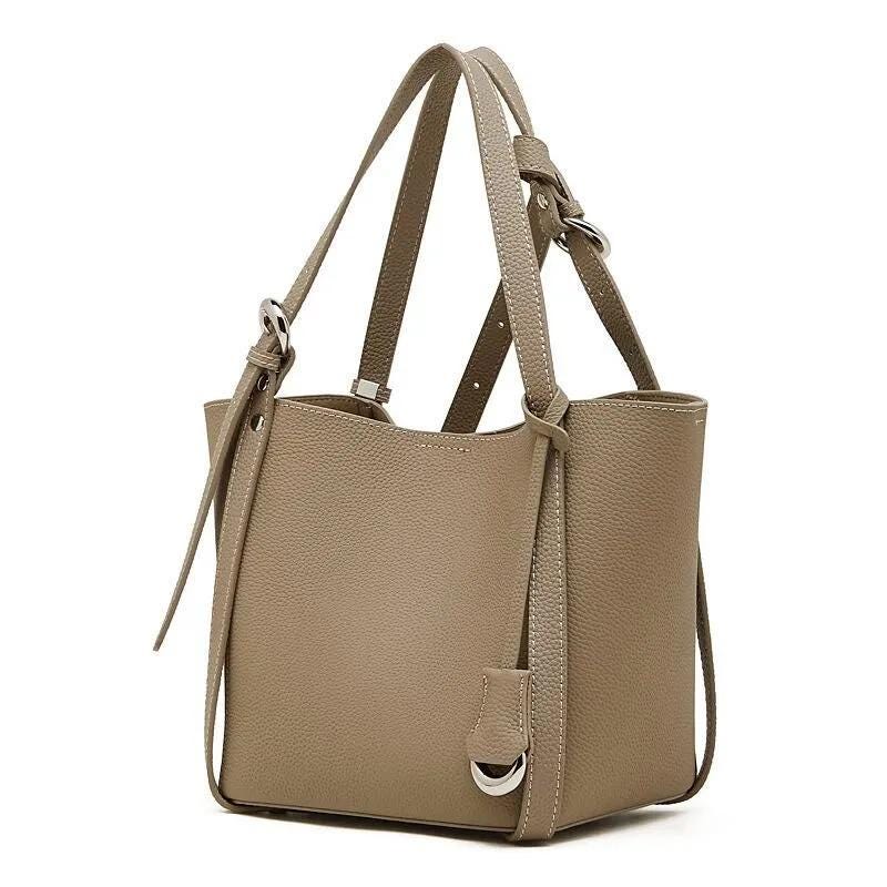 Genuine Leather handbag for Women, Minimalist Handbag with Adjustable Straps, Elegant Daily Work Purse
