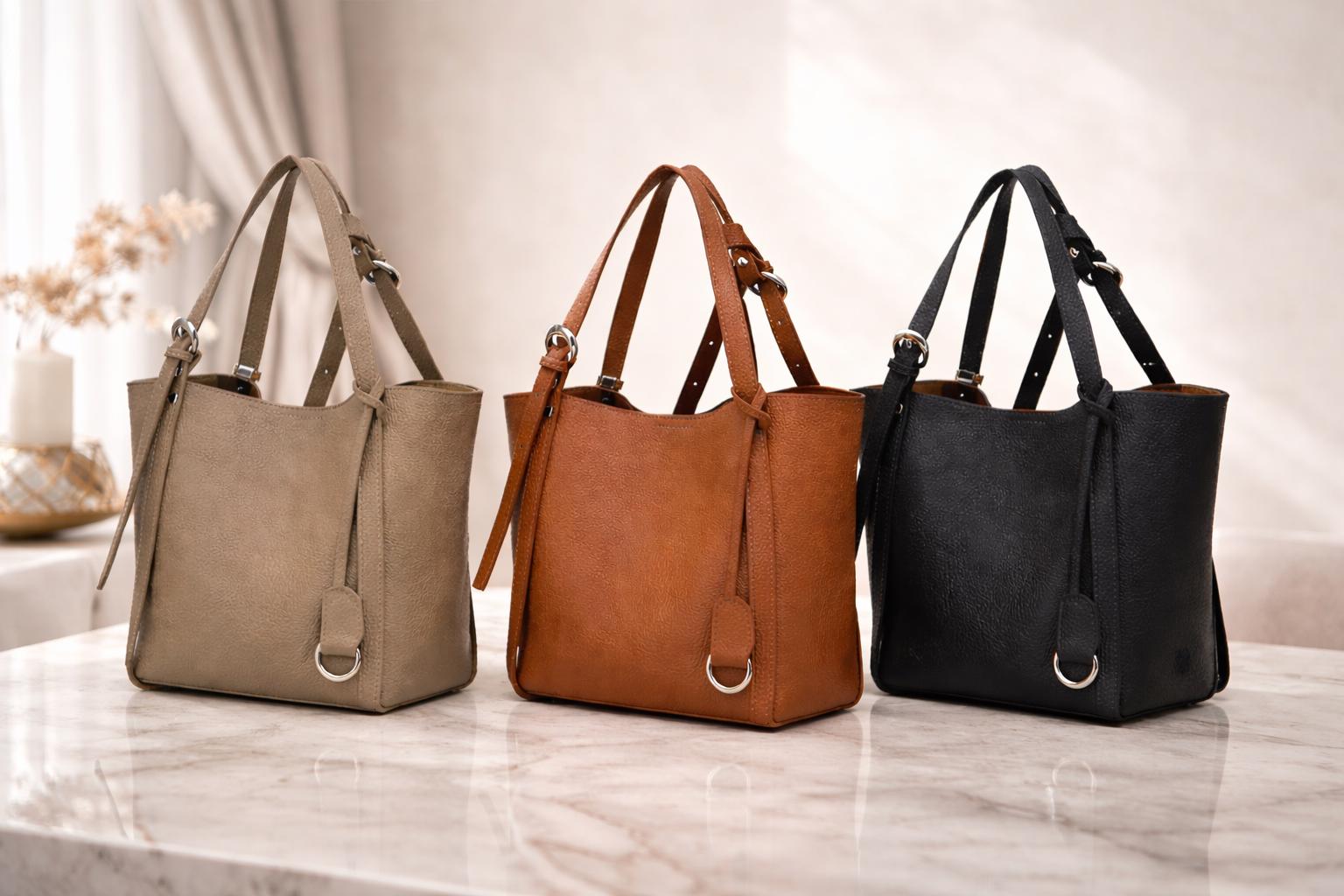 Genuine Leather handbag for Women, Minimalist Handbag with Adjustable Straps, Elegant Daily Work Purse