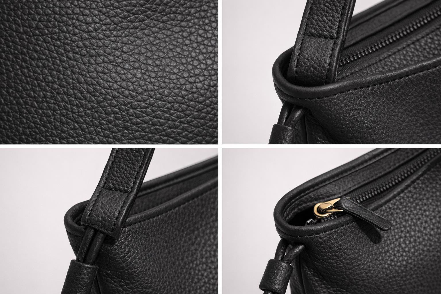 Genuine Leather Hobo Shoulder Bag, Minimalist Slouchy Crossbody Bag