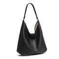 Genuine Leather Hobo Bag, Slouchy Shoulder Bag with Inner Pouch, Minimalist Work Tote