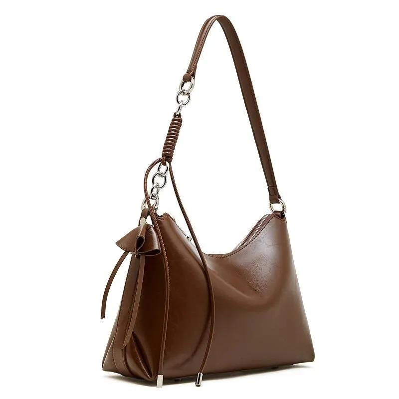 Hovo genuine Leather Shoulder Bag with Zipper, Soft,Elegant,Work, Casual Handbag
