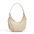 Genuine Leather Crescent Shoulder Bag, Minimalist Handbag, Soft Curved Silhouette