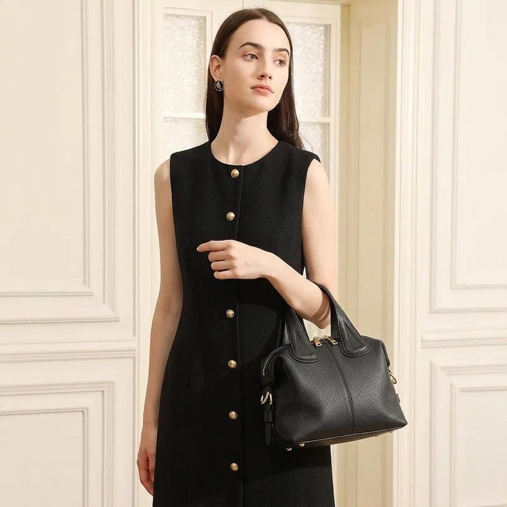 Genuine Leather Handbag,  Top Handle Leather Work Bag