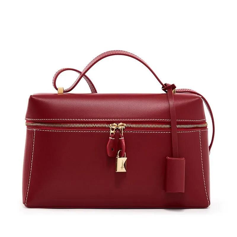 Genuine Leather Top Handle Bag, Structured Doctor Style Purse, Minimalist Shoulder Bag