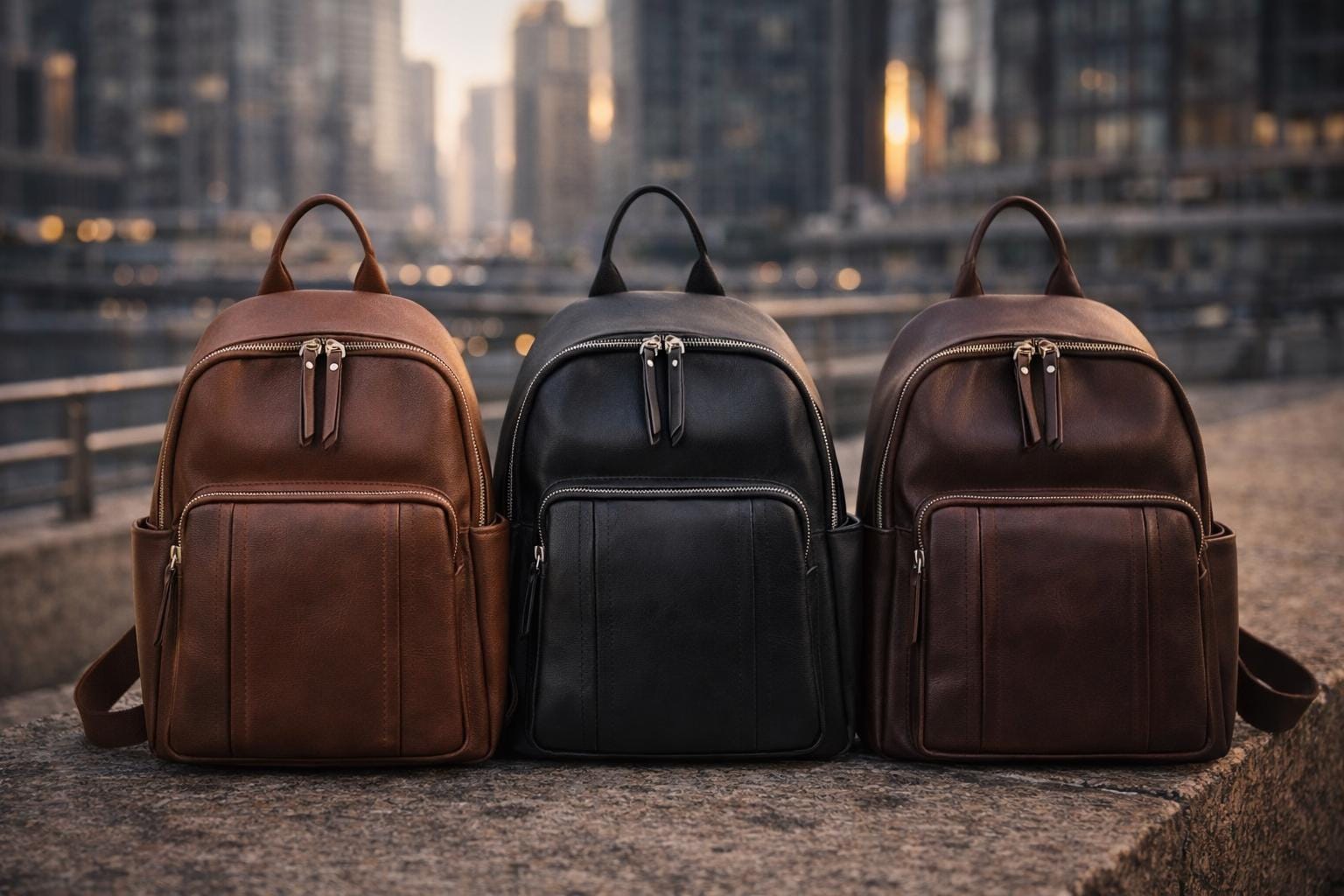 Genuine Leather Minimalist Urban Backpack for Daily Commute and Travel