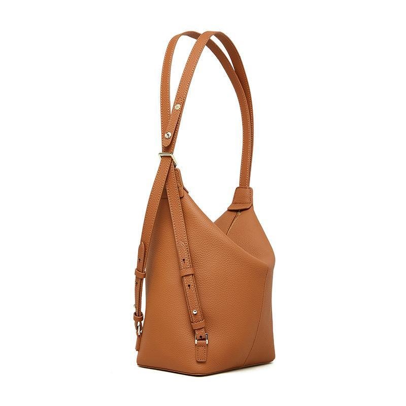 Minimalist Convertible Genuine Leather Bag, Sling Shoulder to Backpack bag