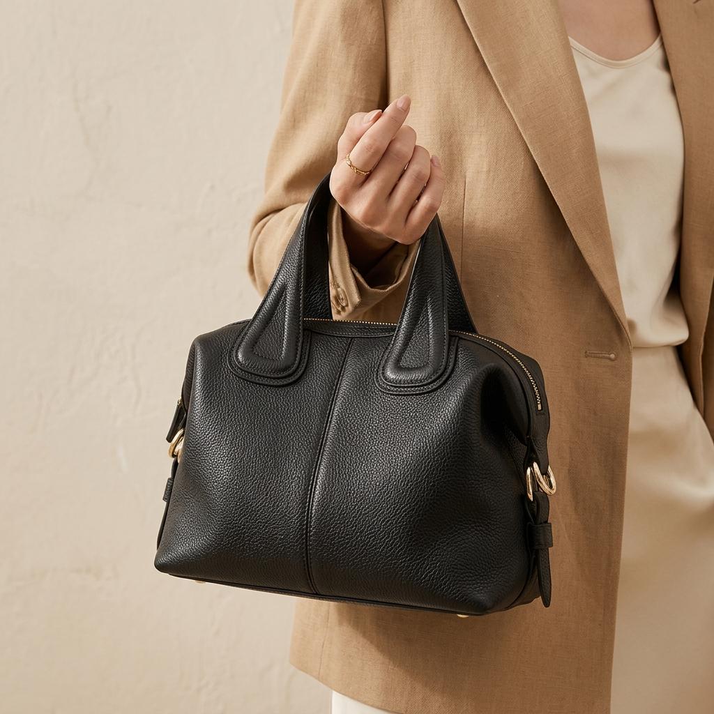 Genuine Leather Handbag,  Top Handle Leather Work Bag
