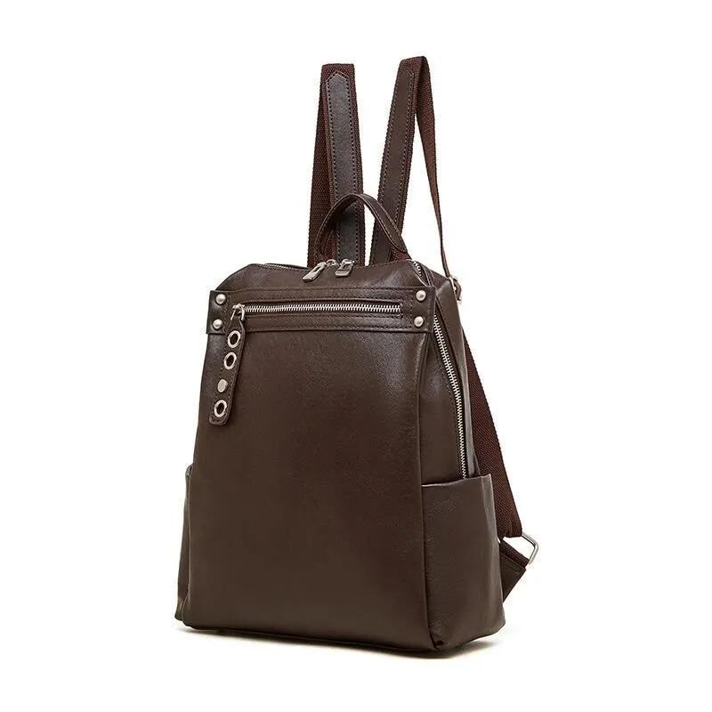 Genuine Leather Stylish Backpack, Anti-Theft Travel, work Backpack