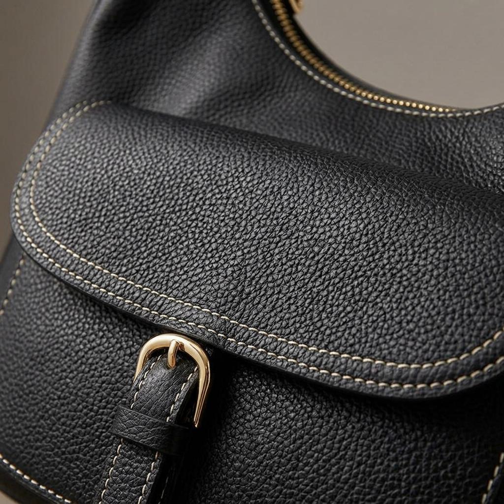 Genuine Leather Hobo Shoulder Bag, Soft Slouchy Leather Handbag with Front Pockek