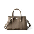 Small Pebbled Leather Handbag, Top Handle, Detachable Crossbody Strap