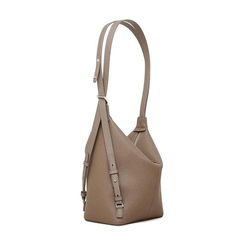 Minimalist Convertible Genuine Leather Bag, Sling Shoulder to Backpack bag