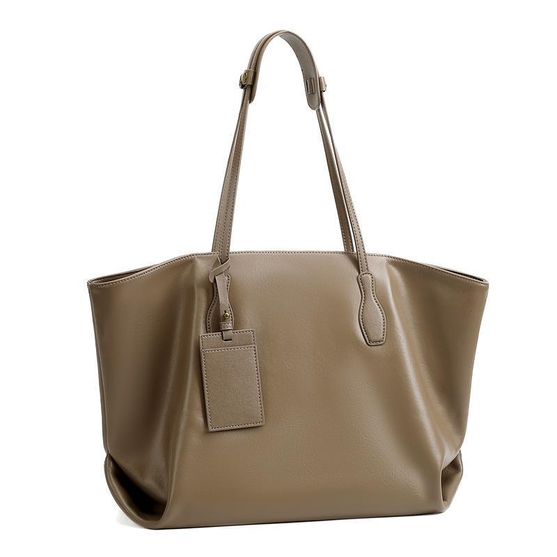 Large Genuine Leather Slouchy Tote Bag
