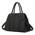 Genuine Leather Structured Handbag, Minimalist Top Handle Bag with Crossbody Strap