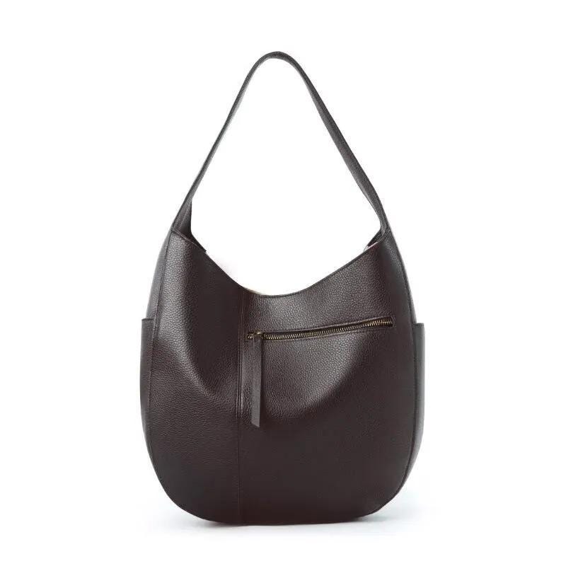 Soft Genuine Leather Hobo Shoulder Bag