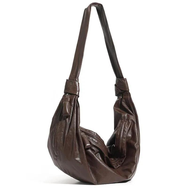 Soft Slouchy Genuine Leather Hobo Shoulder Bag