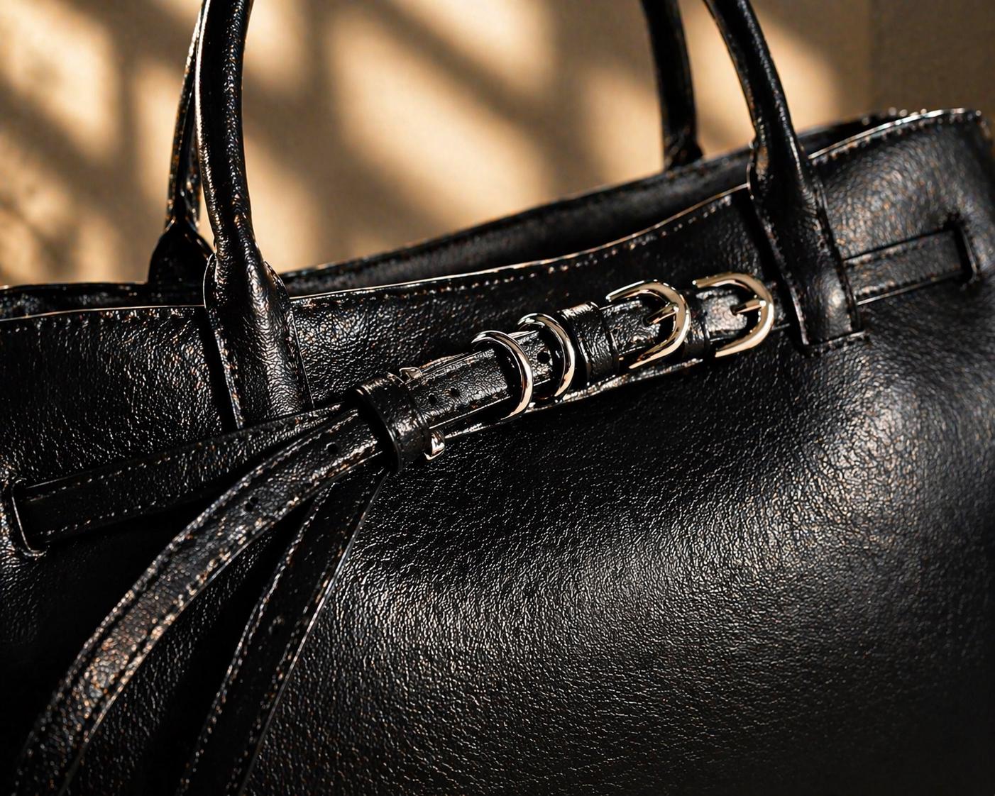 Genuine Leather Structured Handbag, Minimalist Top Handle Bag with Adjustable crossbody Strap