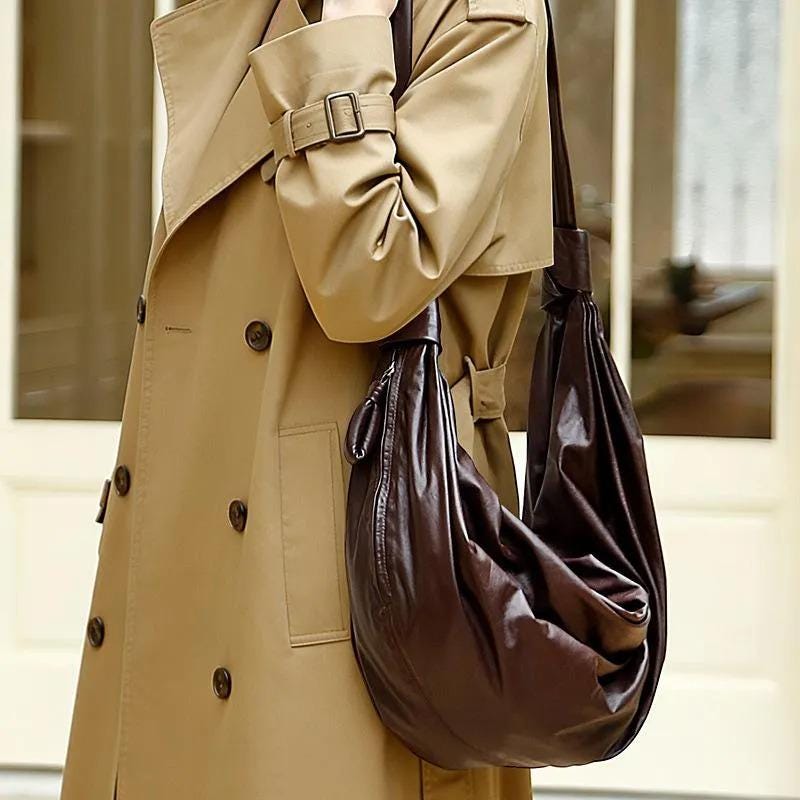 Soft Slouchy Genuine Leather Hobo Shoulder Bag