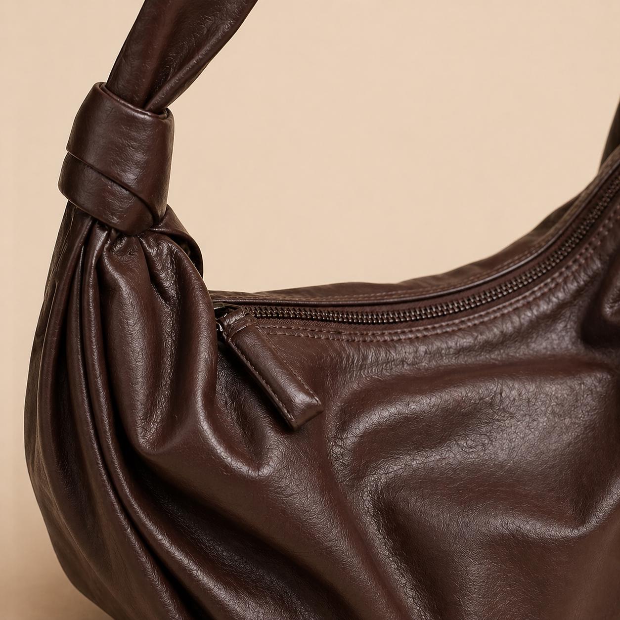 Soft Slouchy Genuine Leather Hobo Shoulder Bag