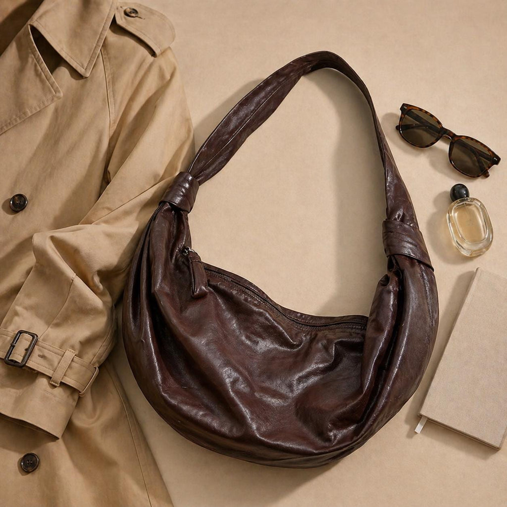 Soft Slouchy Genuine Leather Hobo Shoulder Bag