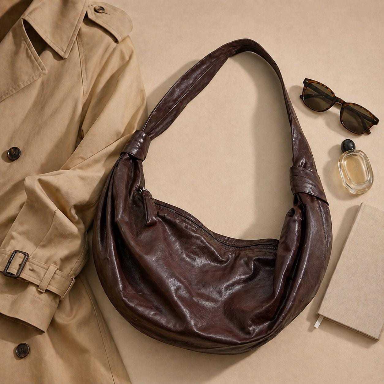 Soft Slouchy Genuine Leather Hobo Shoulder Bag