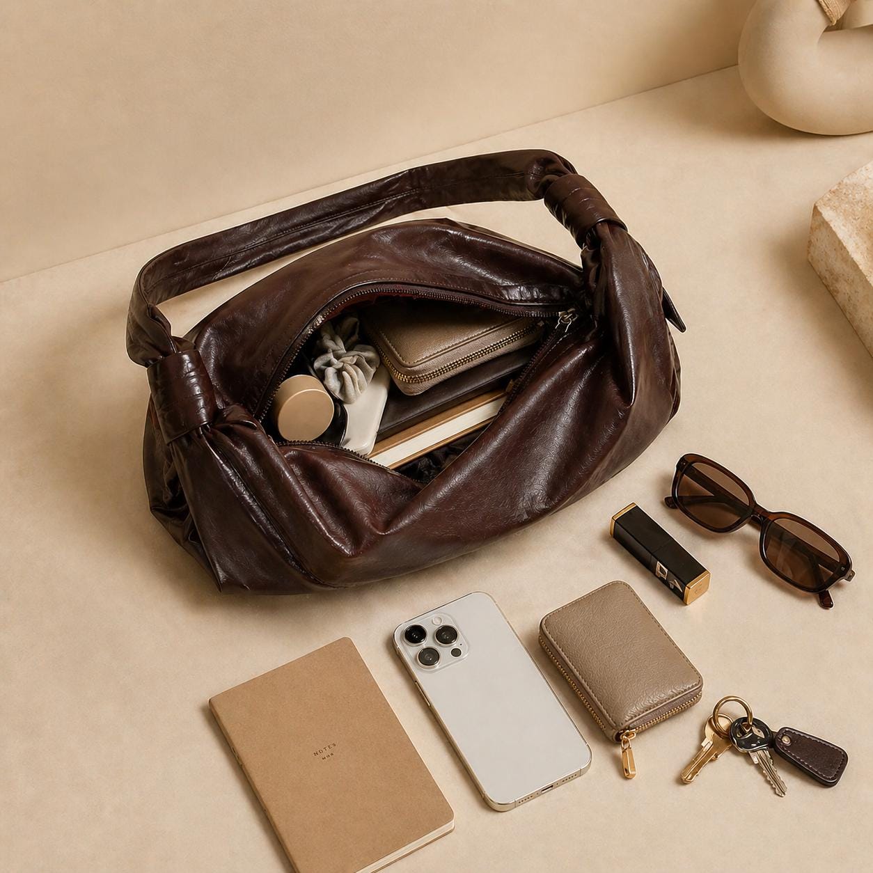 Soft Slouchy Genuine Leather Hobo Shoulder Bag